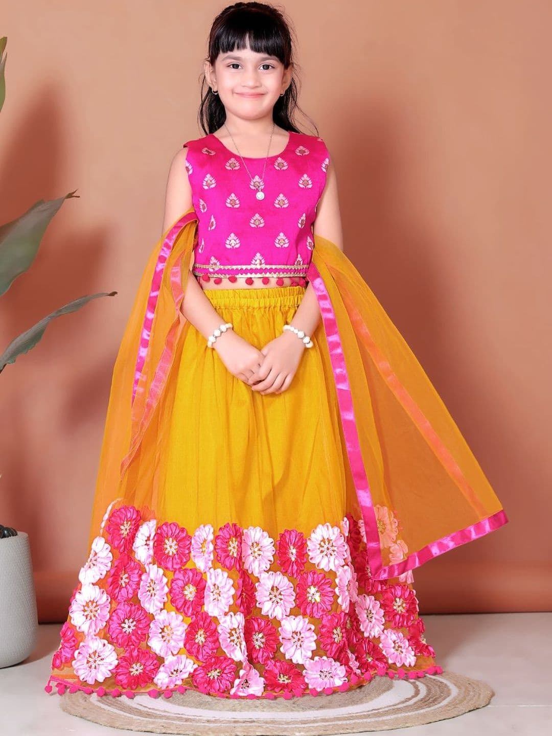 satyamfab Girls Patchwork Ready to Wear Lehenga & Blouse With Dupatta - view 1