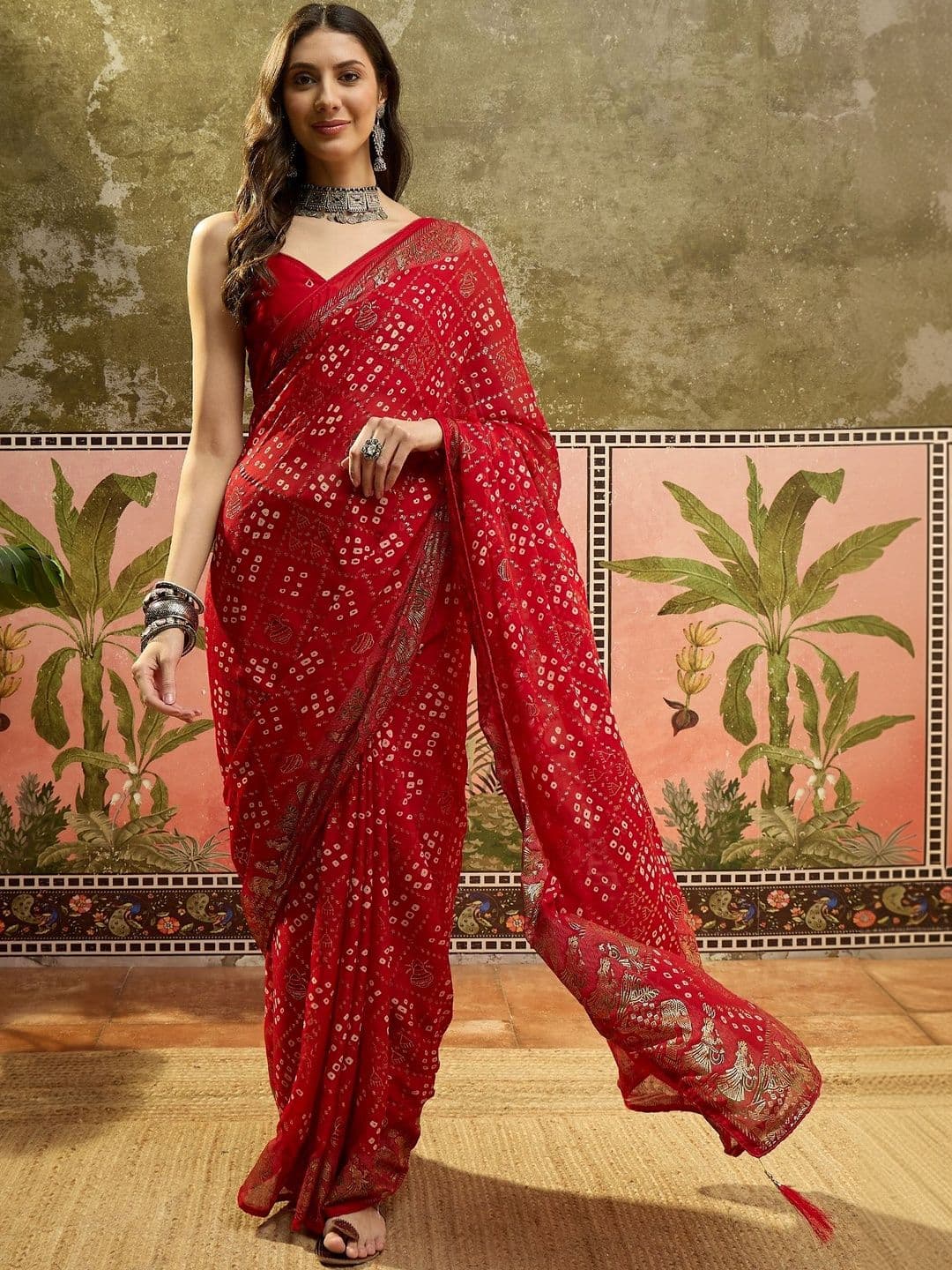 Sangria Printed Bandhani Sarees - view 1