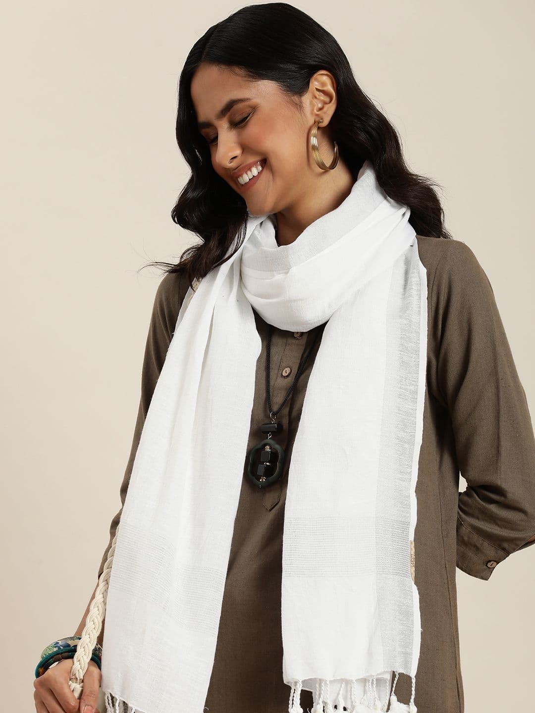 Taavi Handloom Dupatta with Zari - view 1