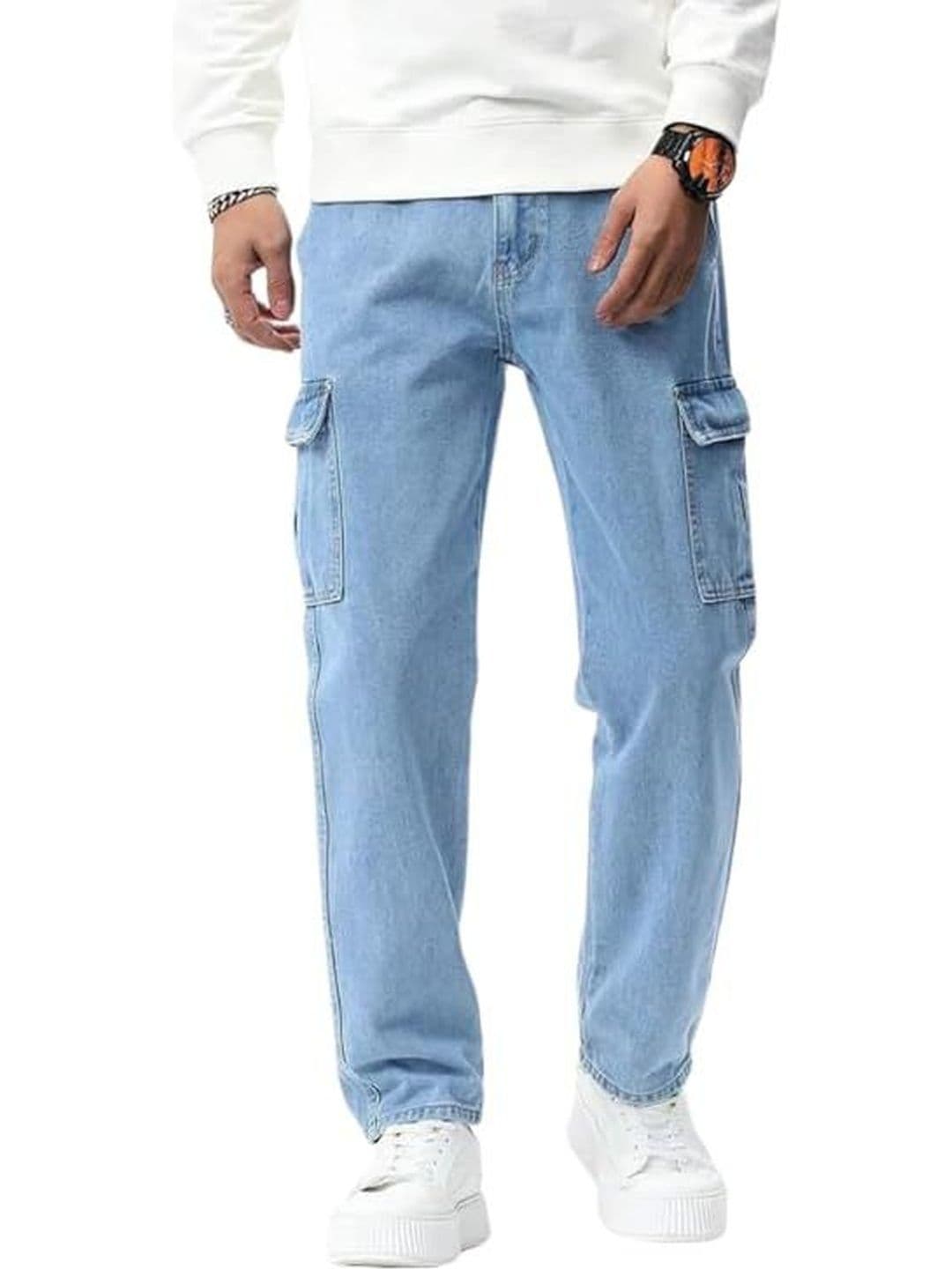 R.Code by The Roadster Life Co. Mens Light Blue Cotton Denim Straight Fit Jeans - view 1