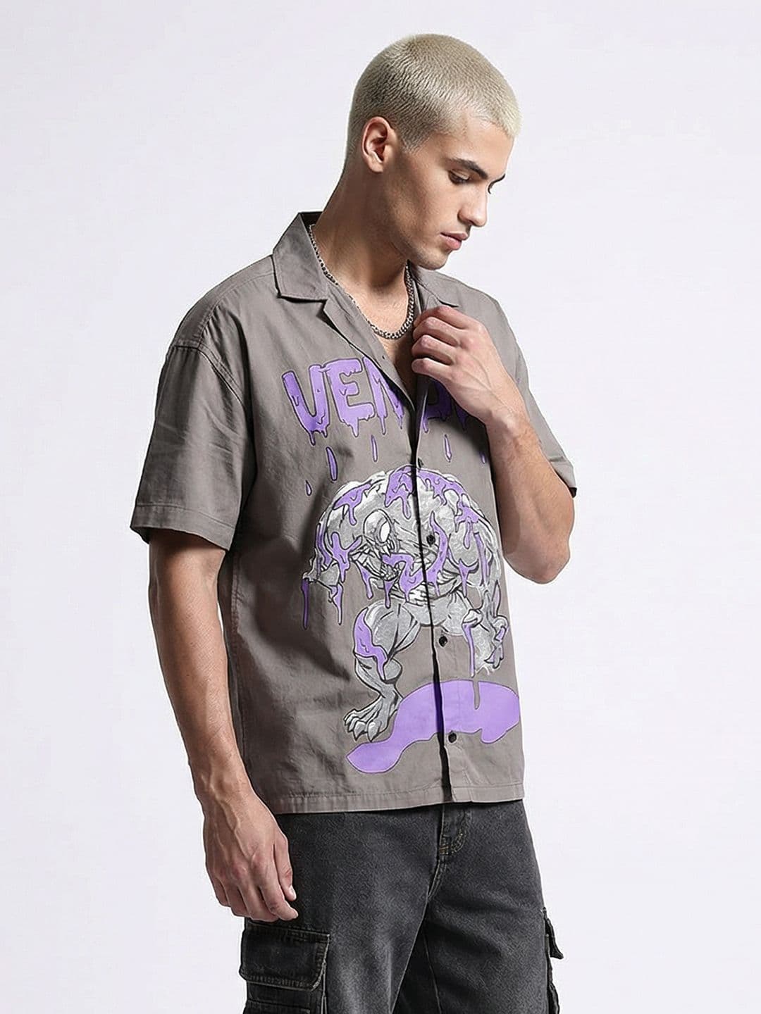 Kook N Keech Marvel Venom Printed Oversized Casual Shirt - view 1