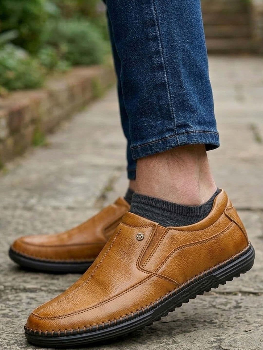 HERE&NOW Men Textured Formal Slip-Ons - view 1