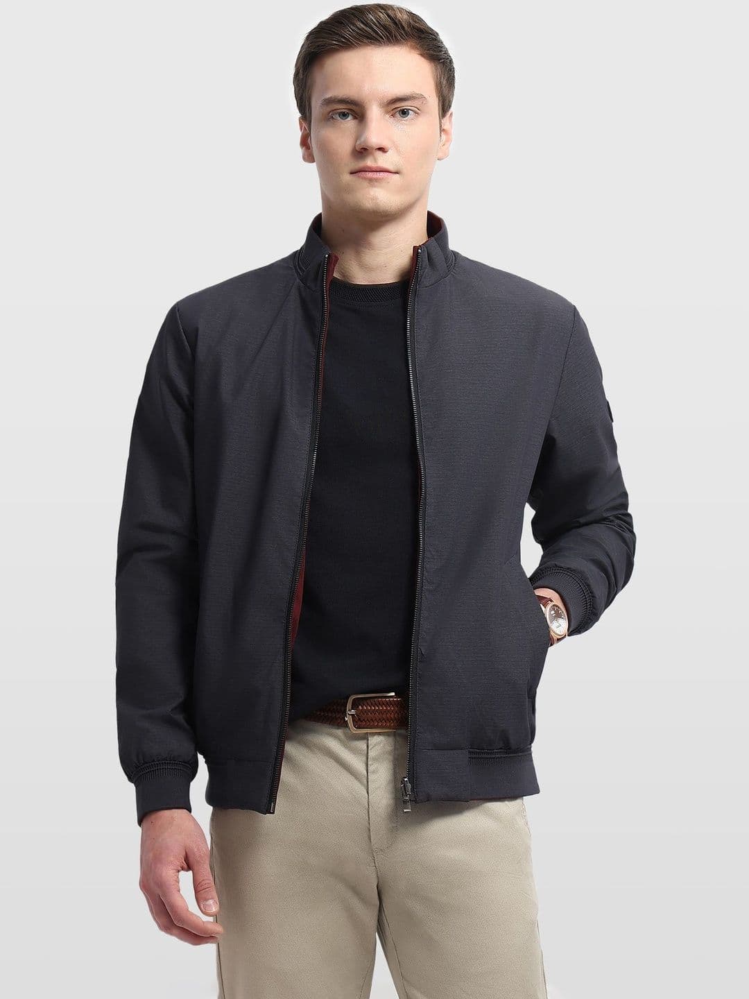 Arrow Sport Mock Collar Reversible Regular Fit Bomber Jacket - view 1