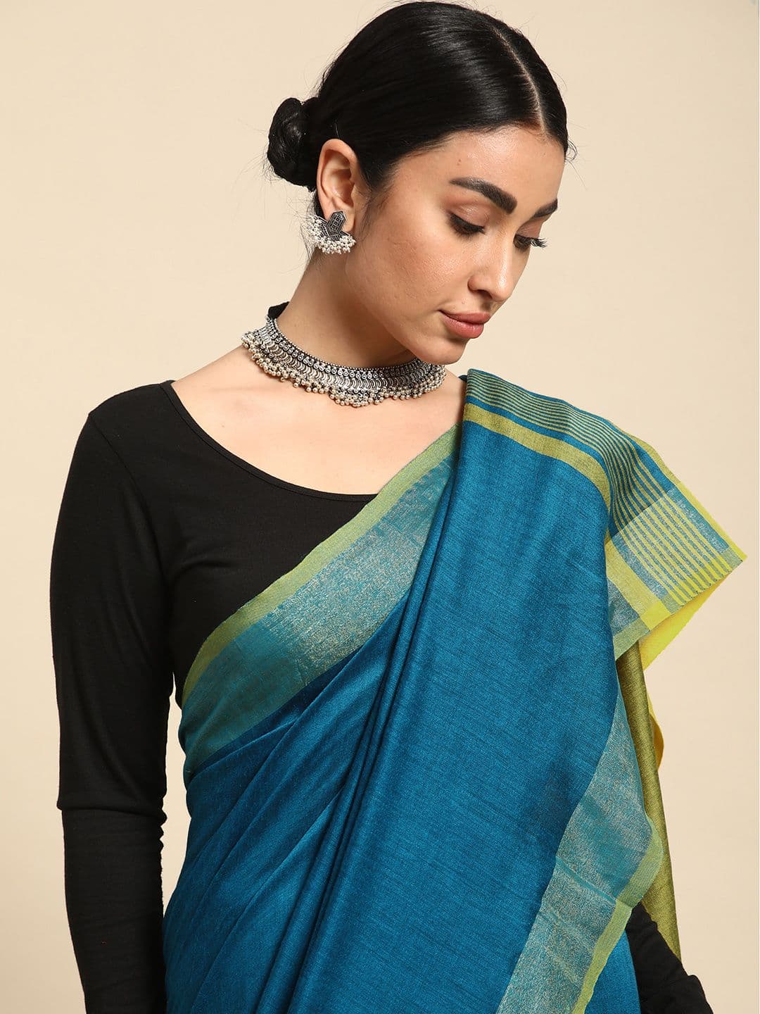 Taavi Zari Handloom Sustainable Saree - view 1
