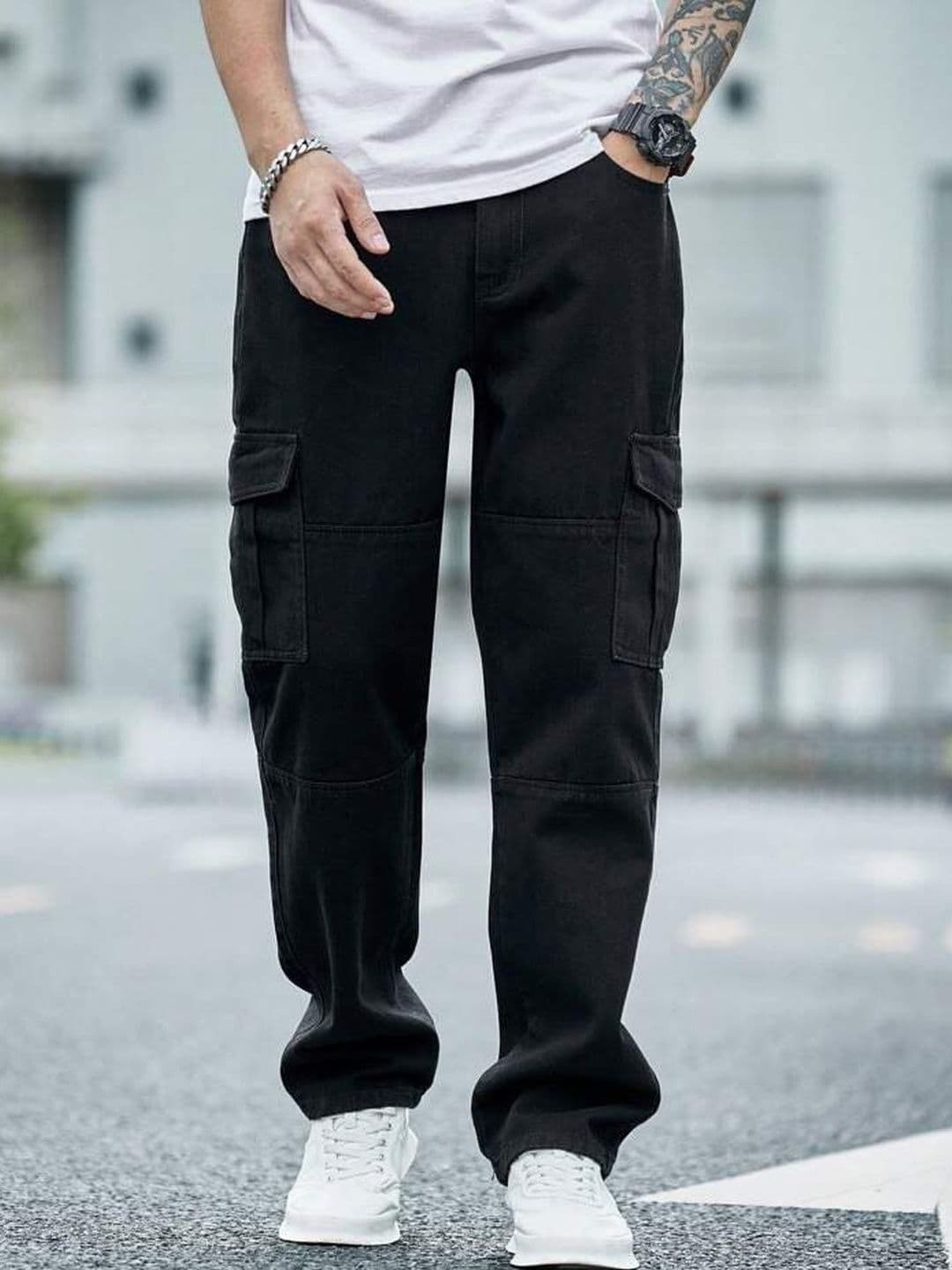 R.Code by The Roadster Life Co. Mens Black Cotton Denim Straight Fit Jeans - view 1