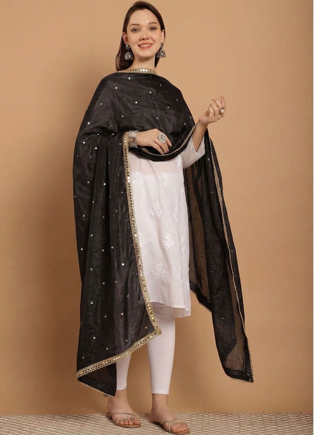 Clora Creation Women Mirror Work Embellished Dupatta - view 1