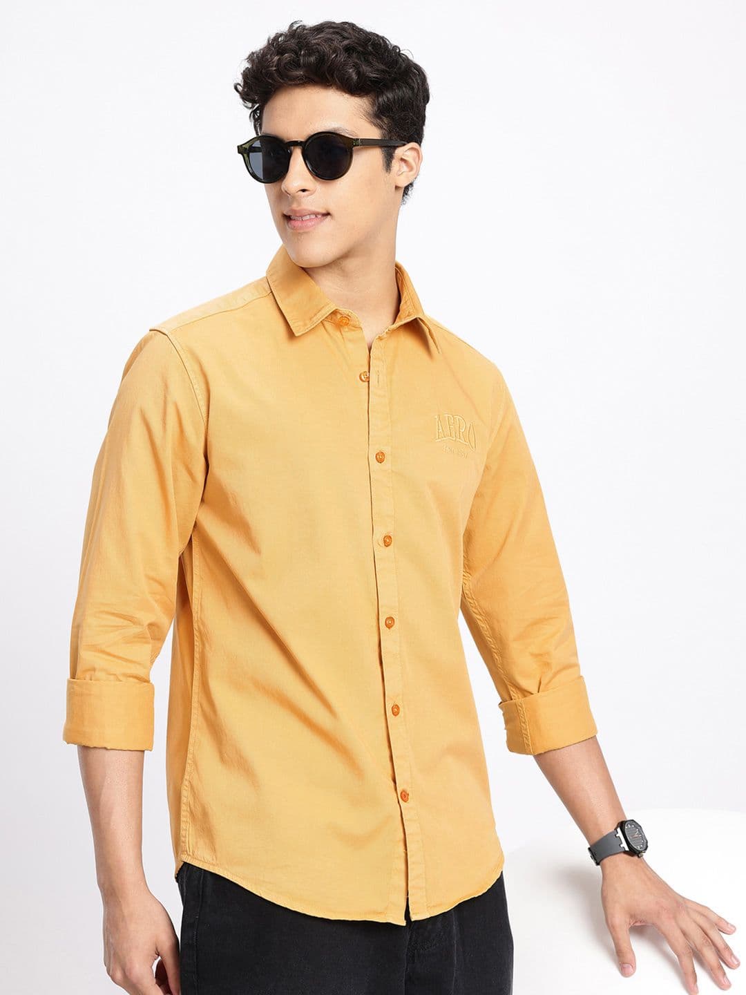 Aeropostale Pure Cotton Brand Logo Embroidered Casual Shirt - view 1