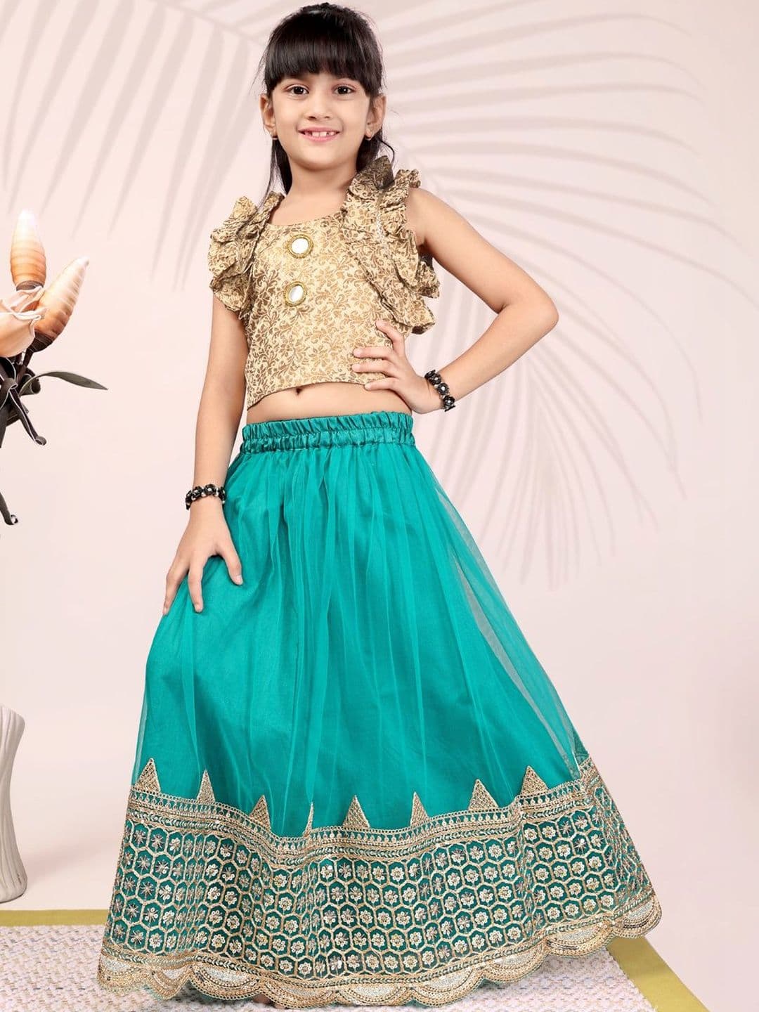 satyamfab Infants Girls Ready To Wear Lehenga & Blouse With Dupatta - view 1
