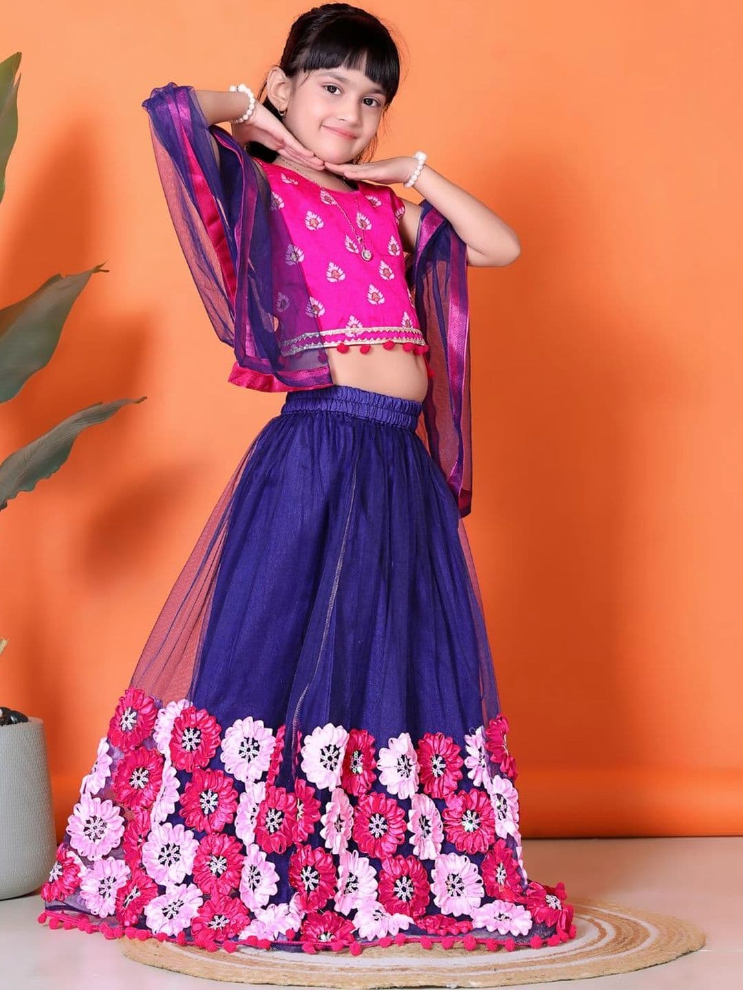 satyamfab Girls Patchwork Ready to Wear Embellished Lehenga & Blouse With Dupatta - view 1