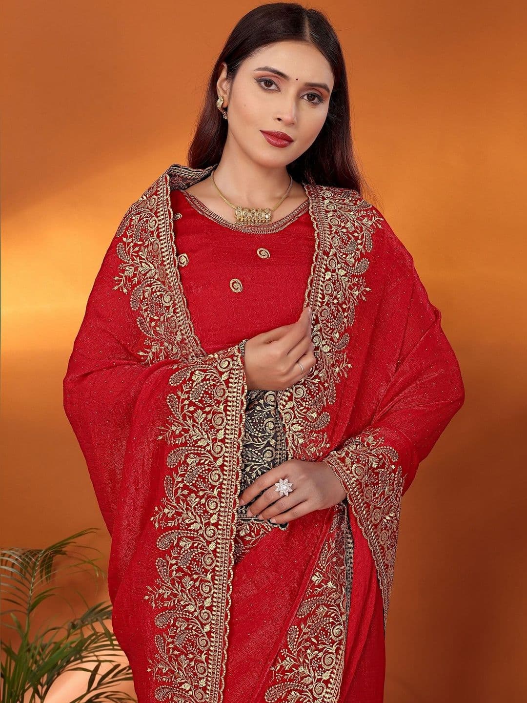 Sangria Embellished Sarees - view 1