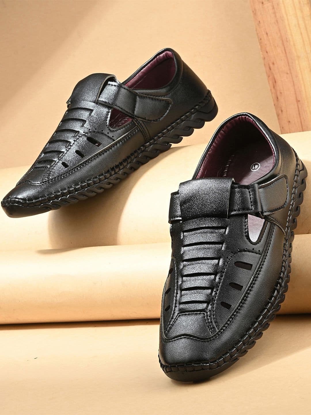 Azzaro Black Men Shoe-Style Sandals - view 1