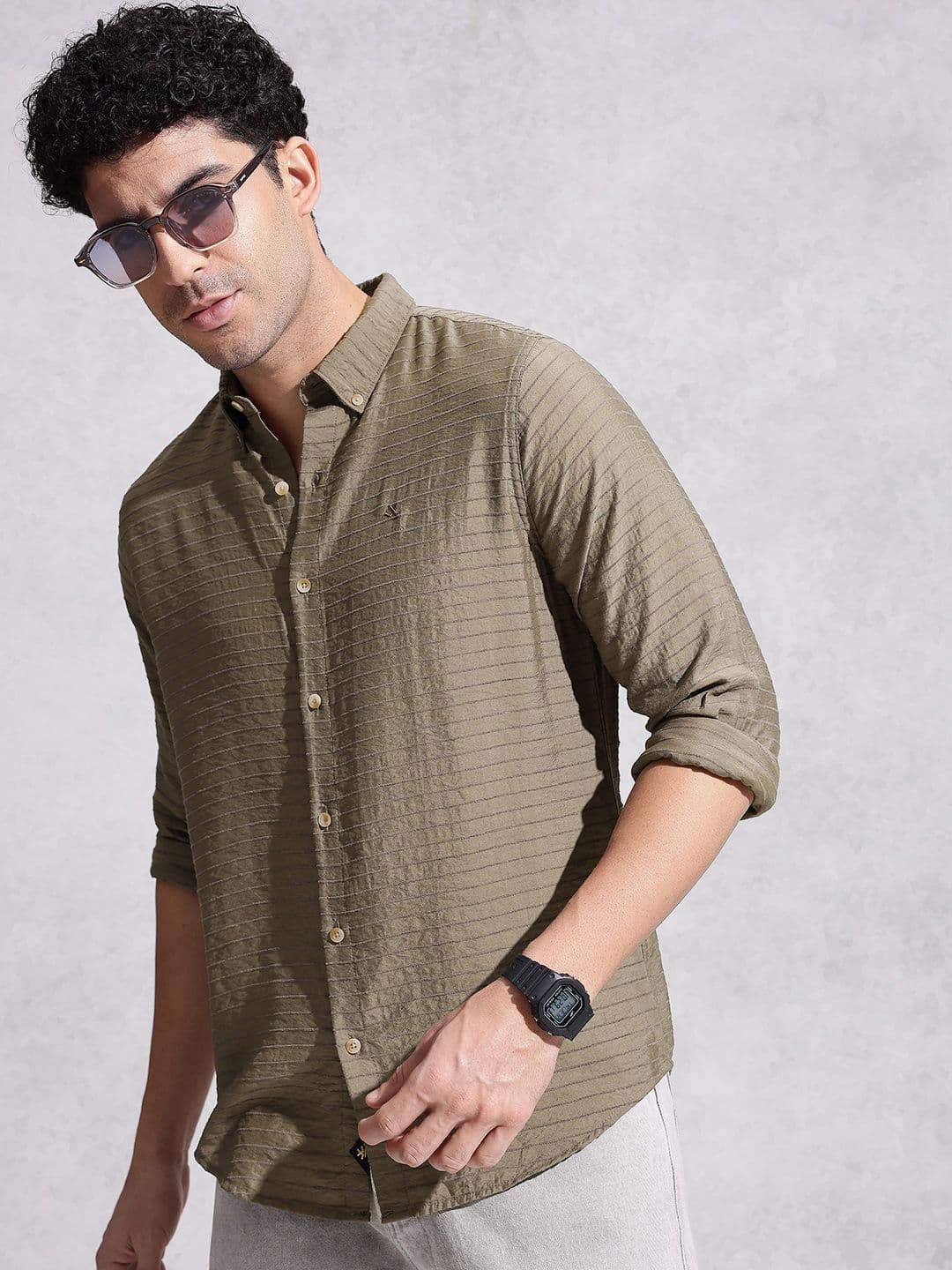 WROGN Textured Striped Casual Shirt - view 1