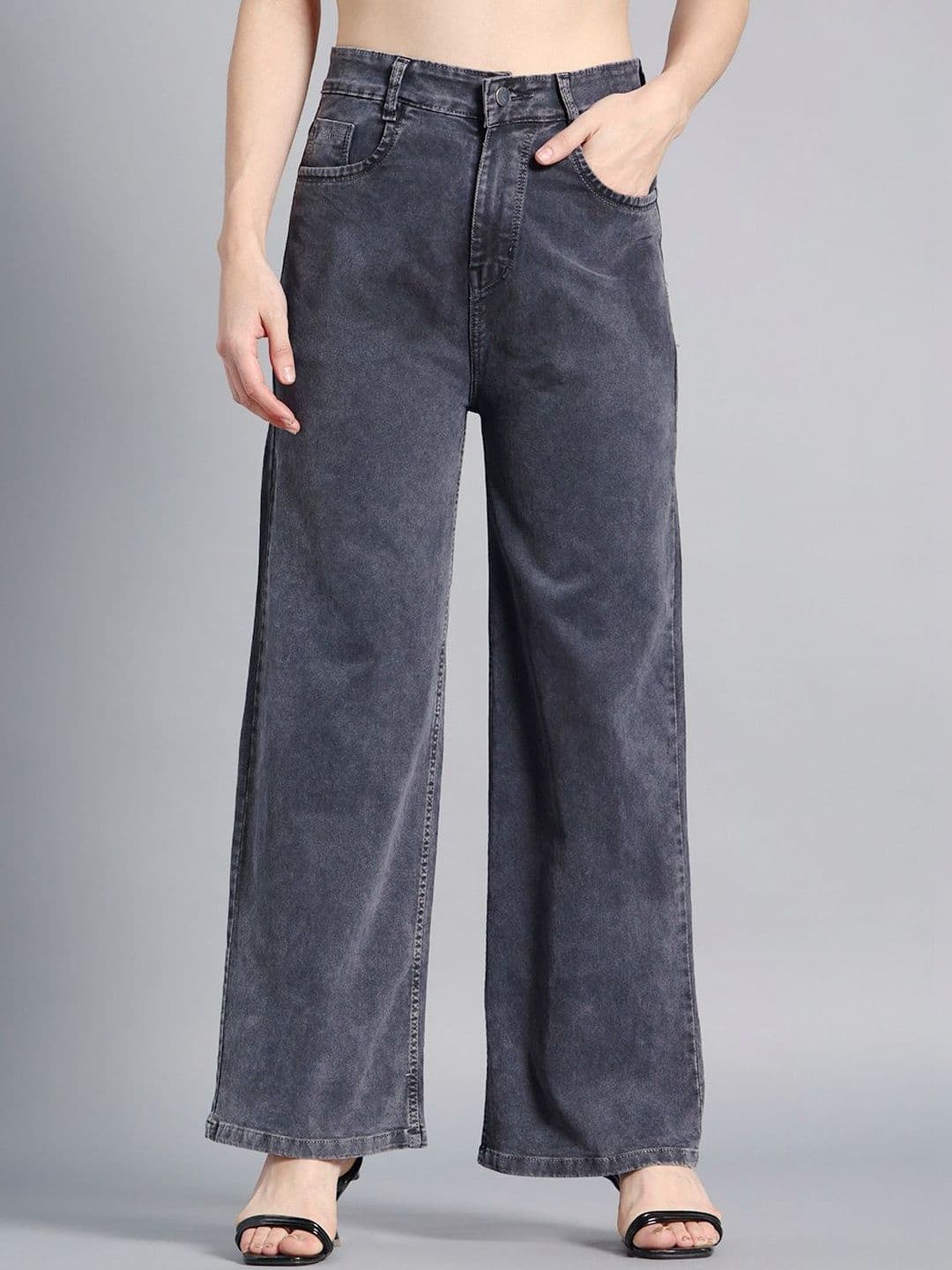 Mast & Harbour Women Wide Leg Mid-Rise Jeans - view 1