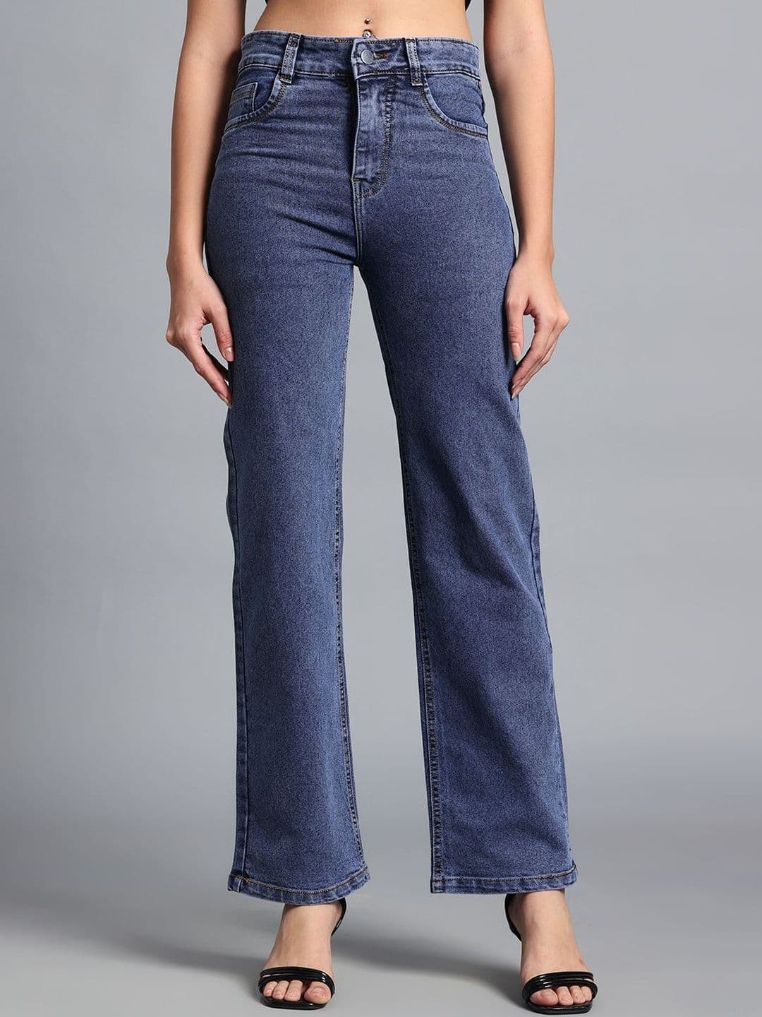 Mast & Harbour Women Straight Fit Mid-Rise Jeans - view 1
