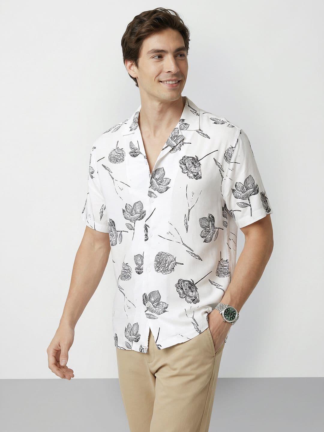 Mast & Harbour Floral Print Relaxed Shirt - view 1