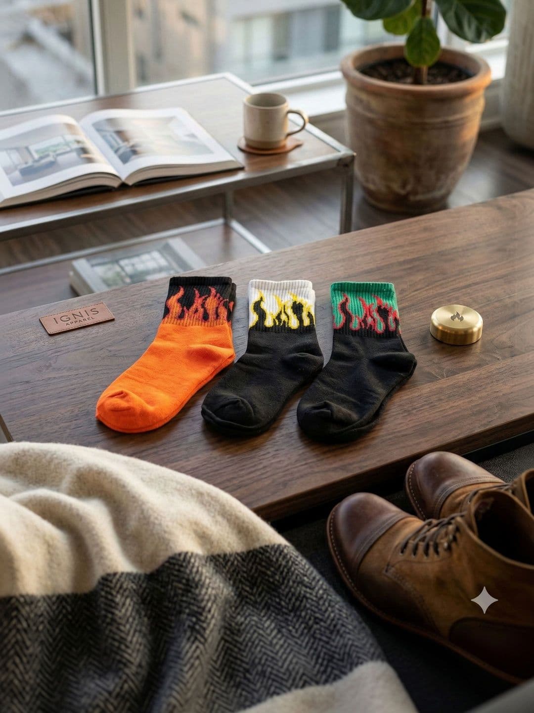Moda Rapido Men Pack of 3 Patterned Above Ankle Socks - view 1