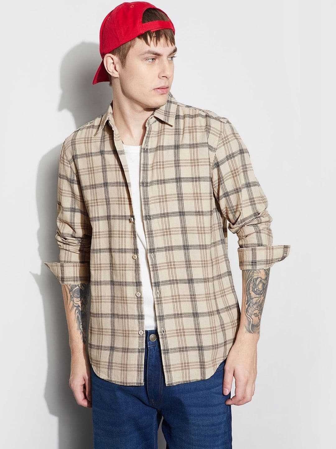 Fame Forever by Lifestyle Men Slim Fit Checked Casual Shirt - view 1