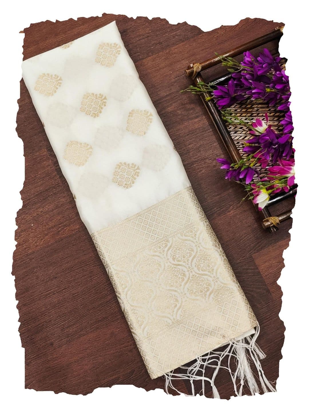 DEVANGI Ethnic Motifs Woven Design Ikat Dupatta with Zari - view 1