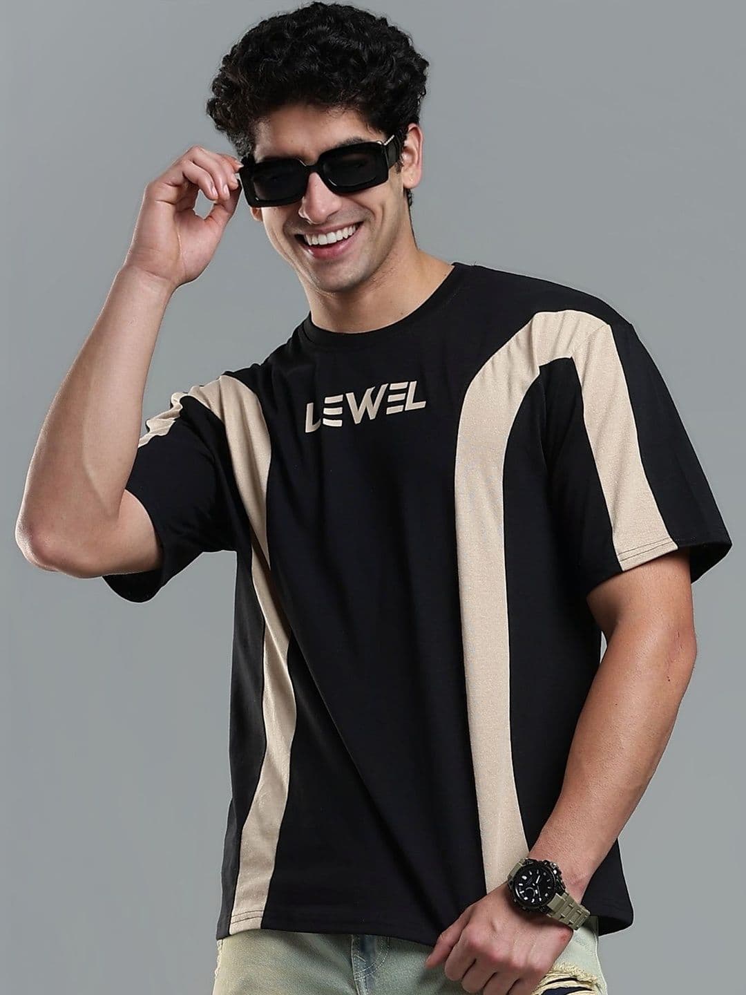 LEWEL Men Colourblocked T-shirt - view 1