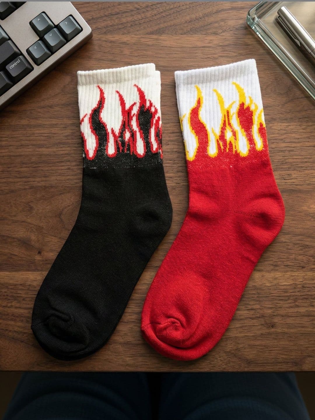 Moda Rapido Men Pack of 2 Cotton Blend Patterned Above Ankle Socks - view 1