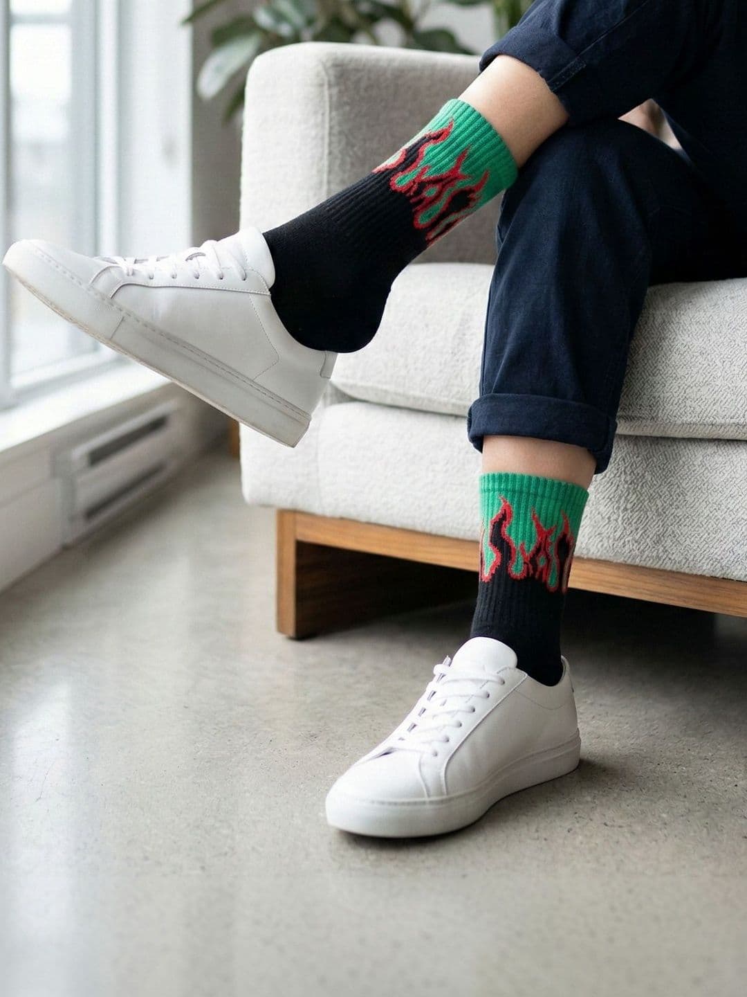 Moda Rapido Men Cotton Blend Patterned Above Ankle Socks - view 1