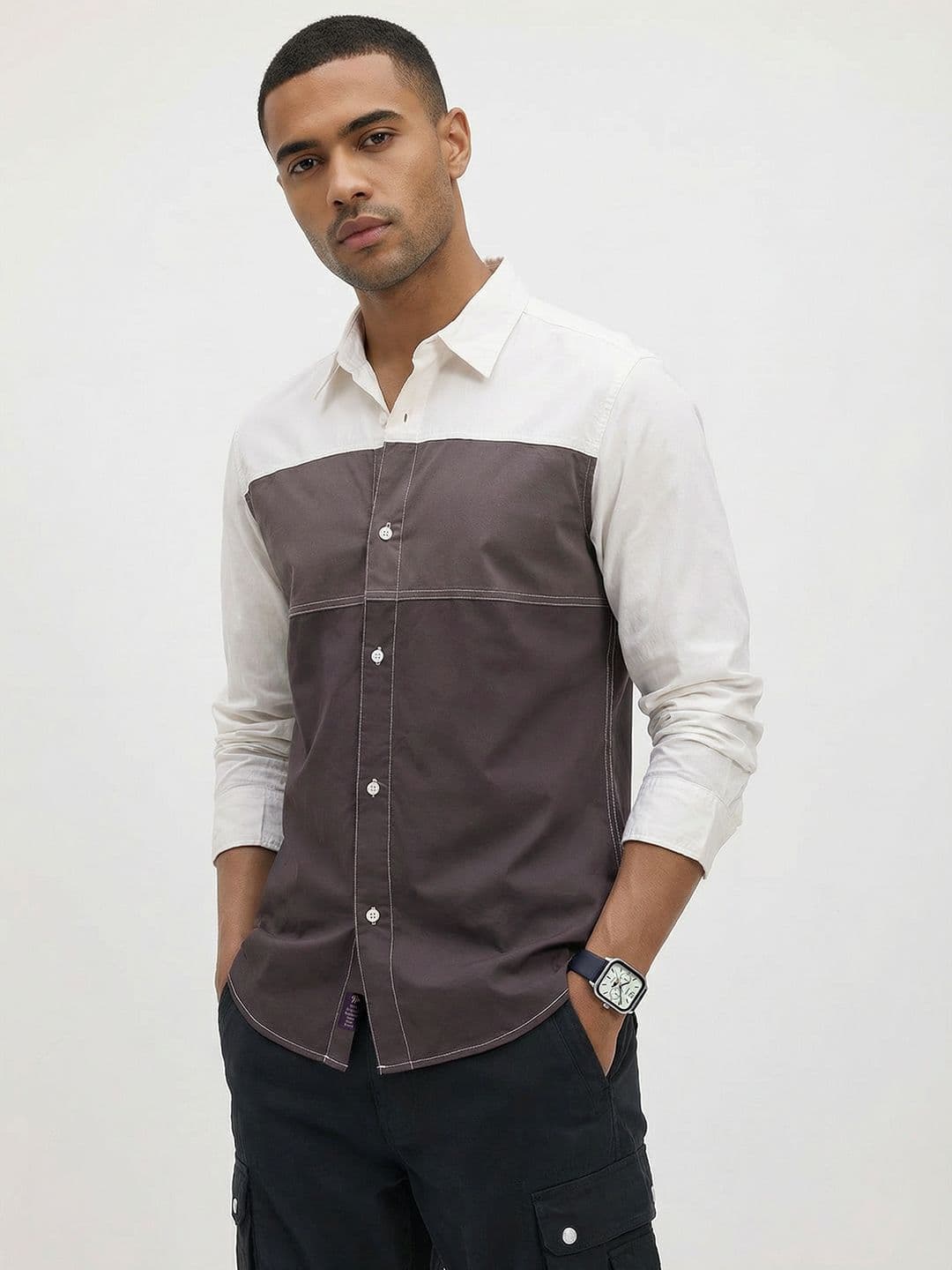 The Roadster Life Co. Cotton Colourblocked Casual Shirt - view 1