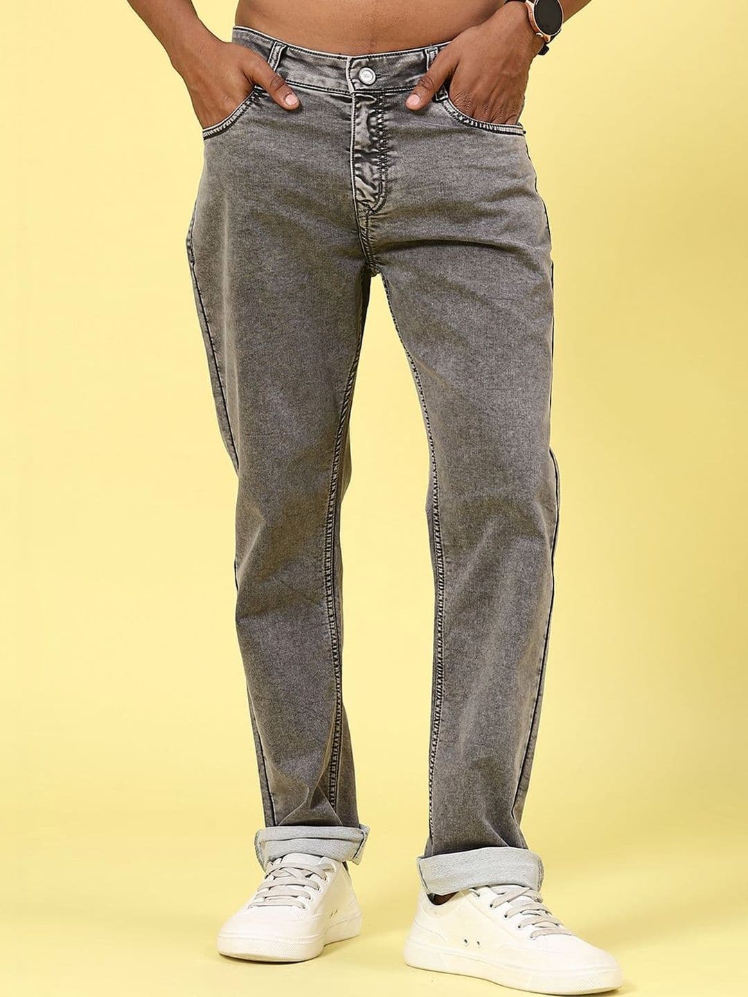 V-Mart Men Regular Fit Mid-Rise Light Fade Stretchable Jeans - view 1