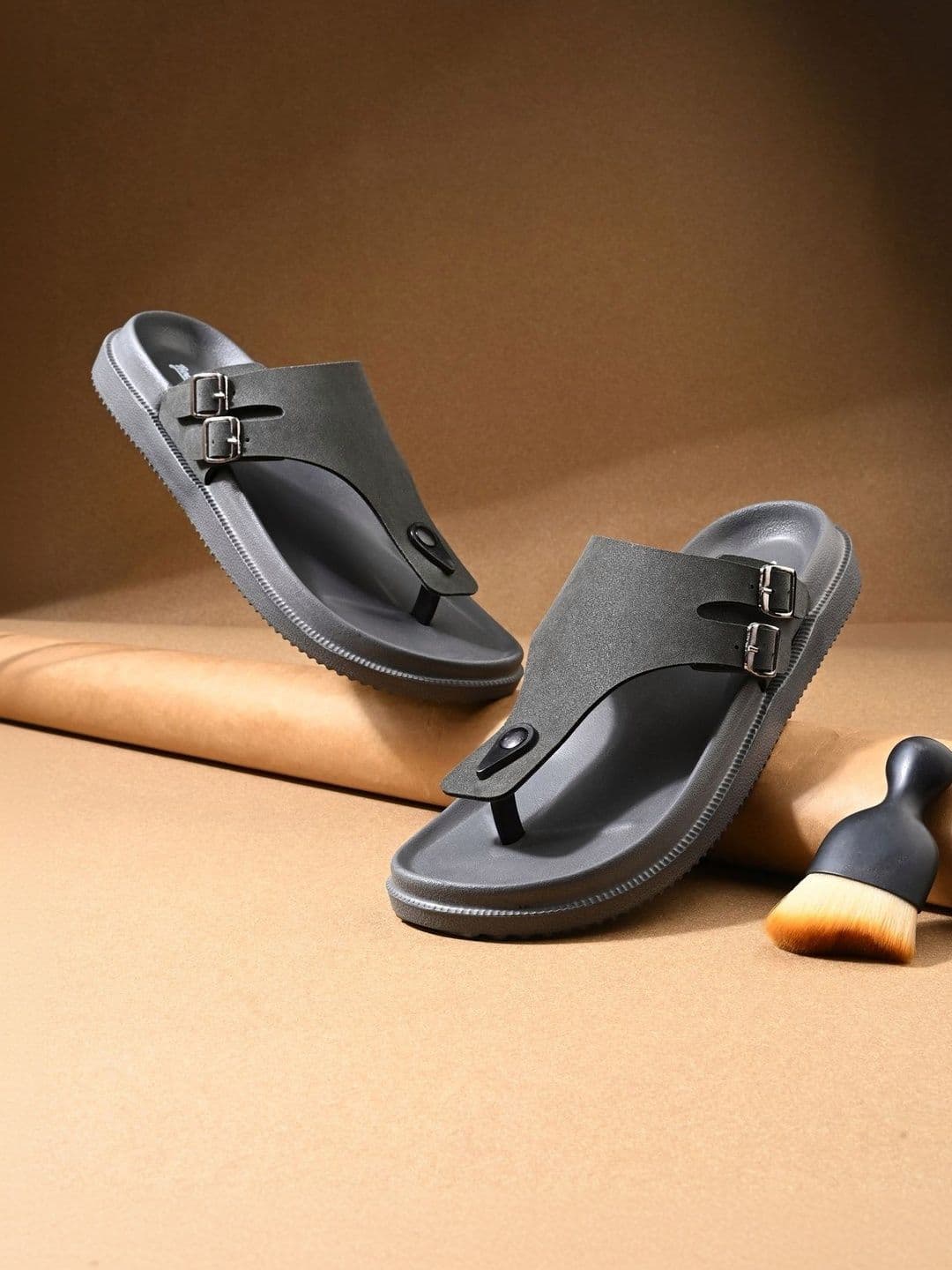 The Roadster Lifestyle Co Men Buckle Detail Thong Flip Flops - view 1