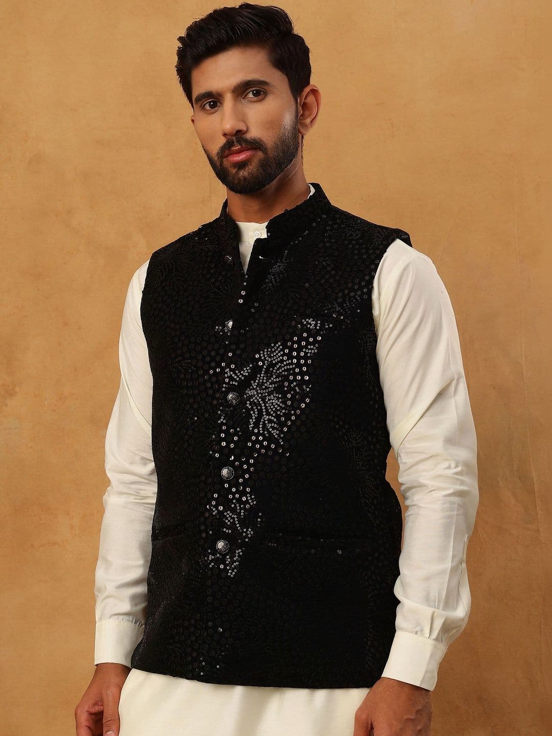 House of Pataudi Embroidered Velvet Nehru Jackets - view 1