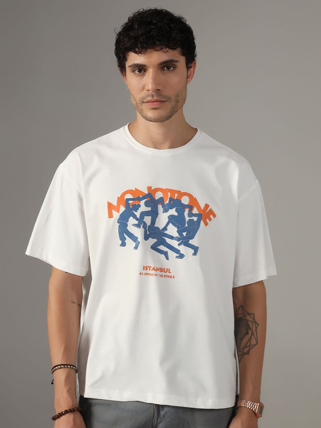 Monotone Men Printed Boxy T-shirt - view 1