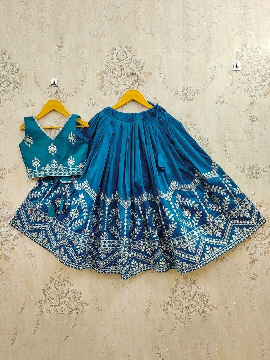 Helene Girls Embroidered Sequinned Lehenga & Blouse With Dupatta - view 1