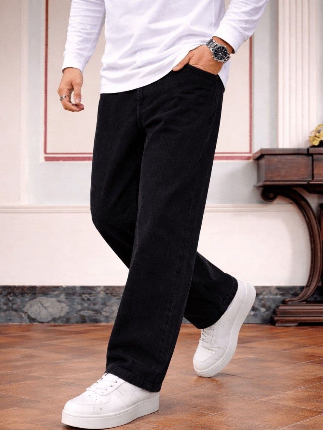 MARK VIEW Men Classic Straight Fit Mid-Rise Stretchable Jeans - view 1