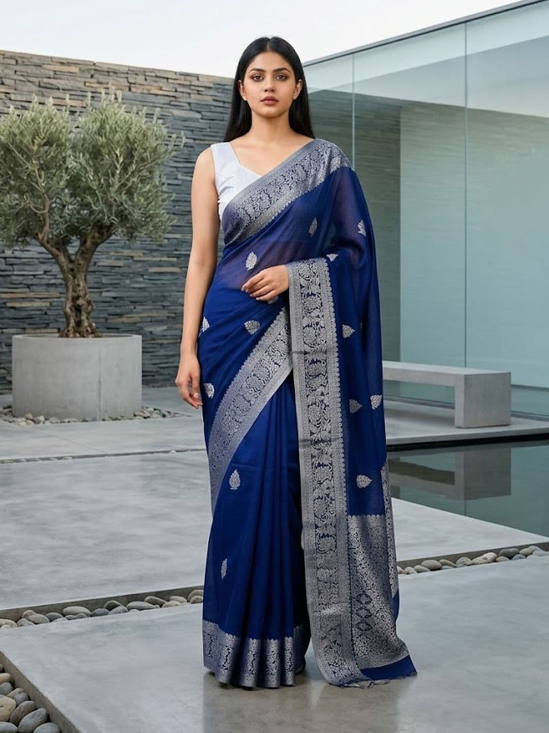 Urban Pallu Woven Design Zari Silk Blend Handloom Mysore Silk Saree - view 1