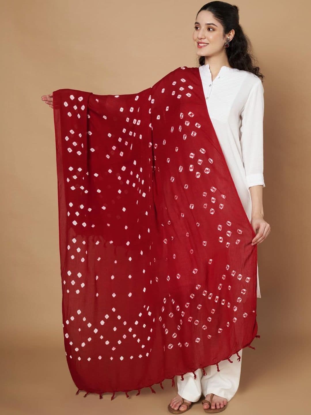 AKSHADEEP Printed Viscose Rayon Bandhani Dupatta - view 1