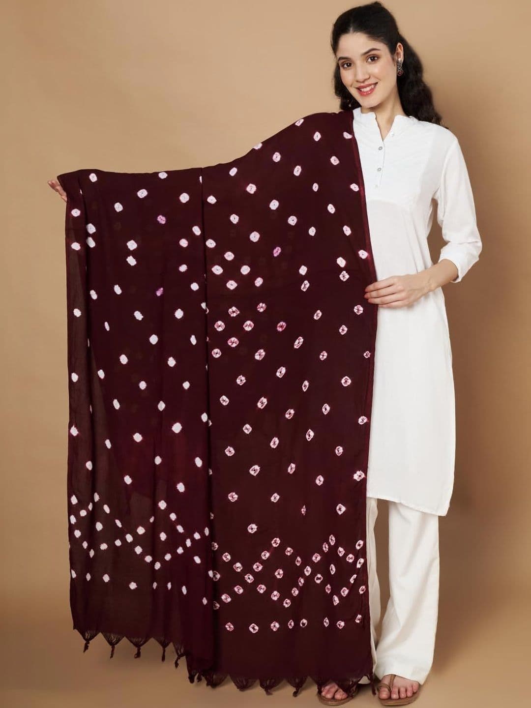 AKSHADEEP Printed Viscose Rayon Bandhani Dupatta - view 1