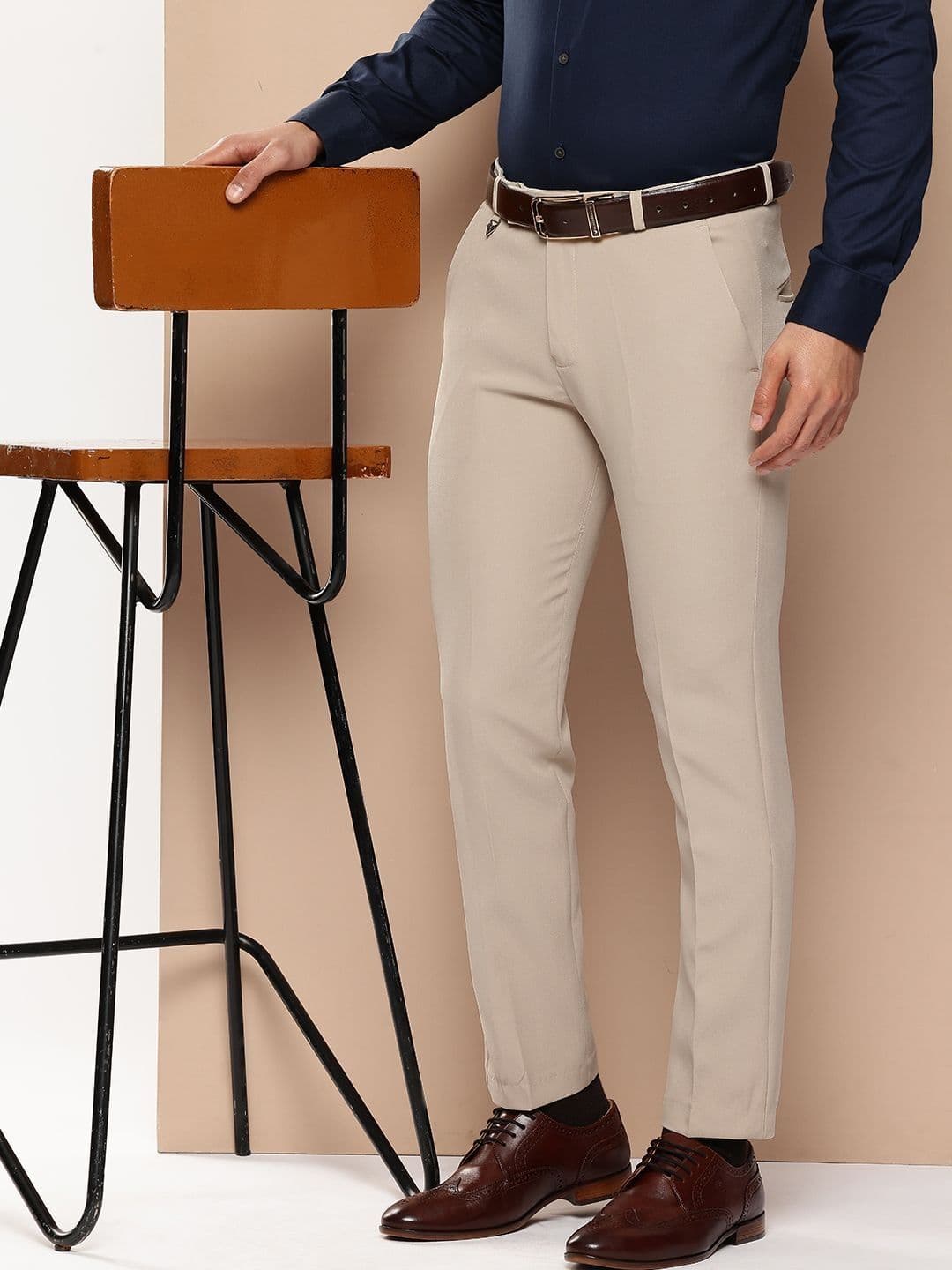 R.Code by The Roadster Life Co. Men Slim Fit Trousers - view 1