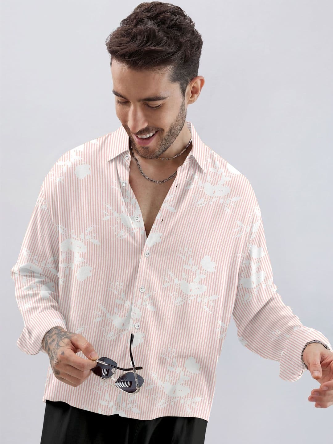 SANBROS Men Straight Multi Stripes Semi Sheer Striped Casual Shirt - view 1