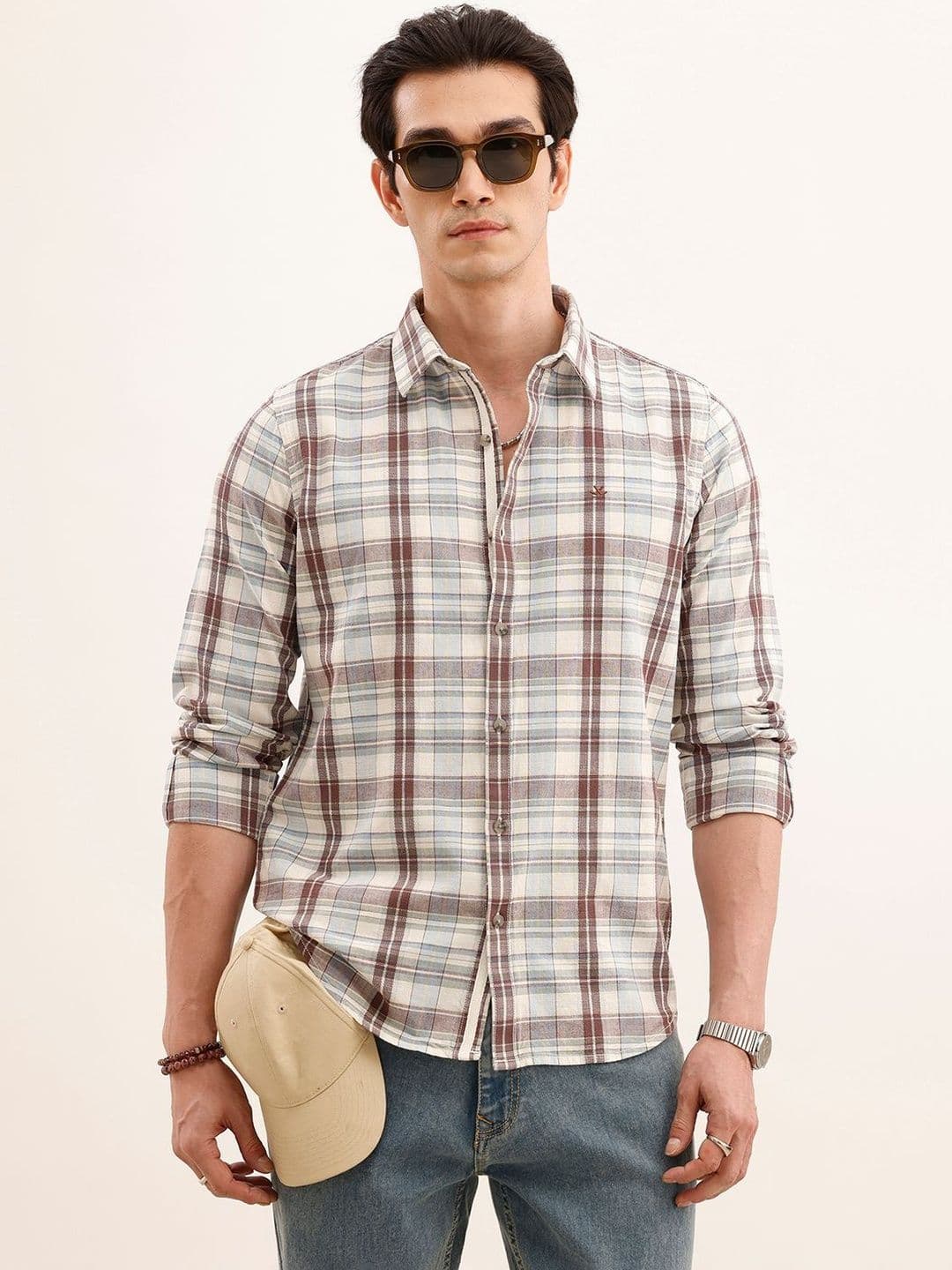 WROGN Men Slim Fit Checked Casual Shirt - view 1