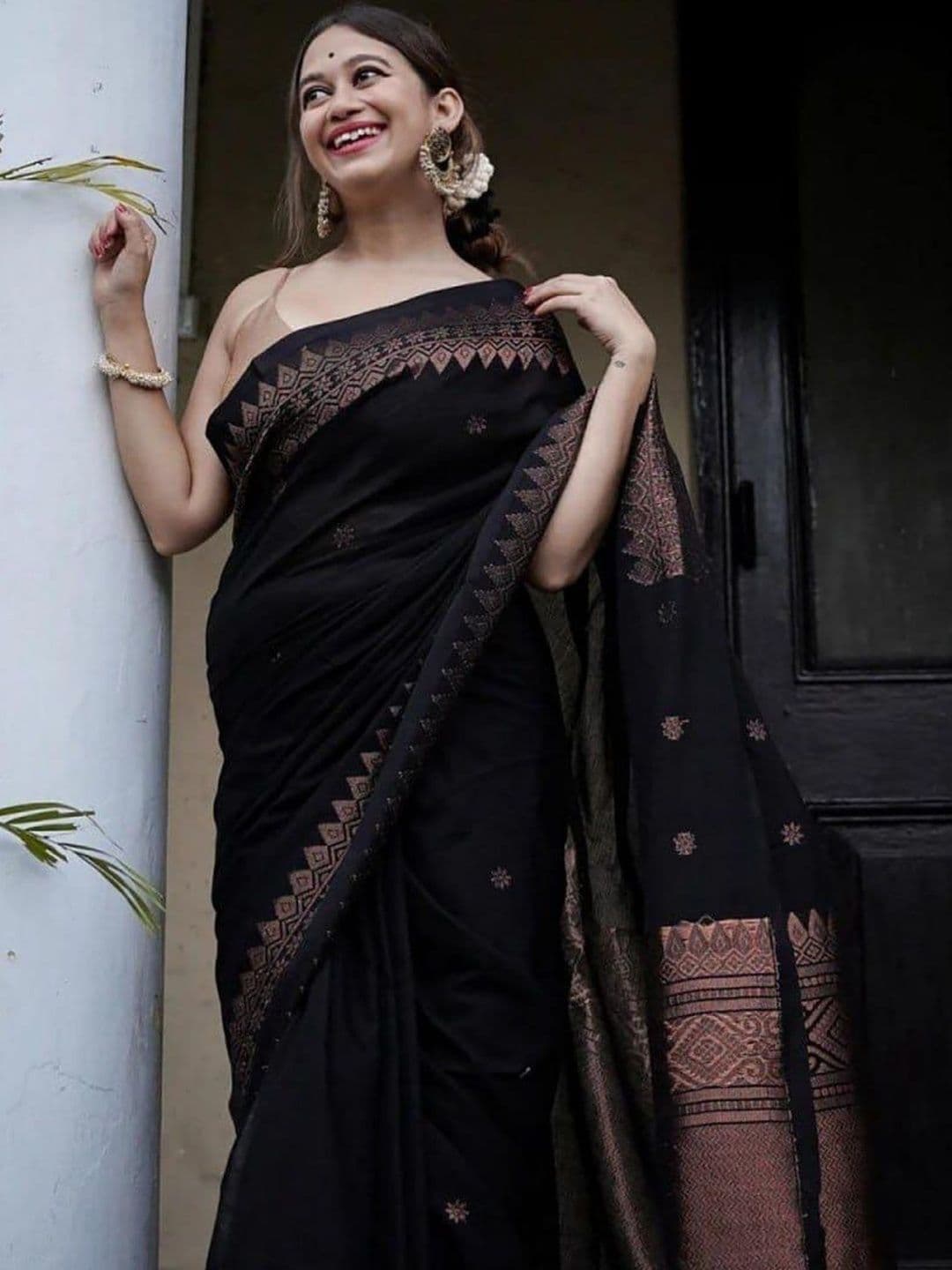 GAMVIYA Woven Design Zari Banarasi Saree - view 1