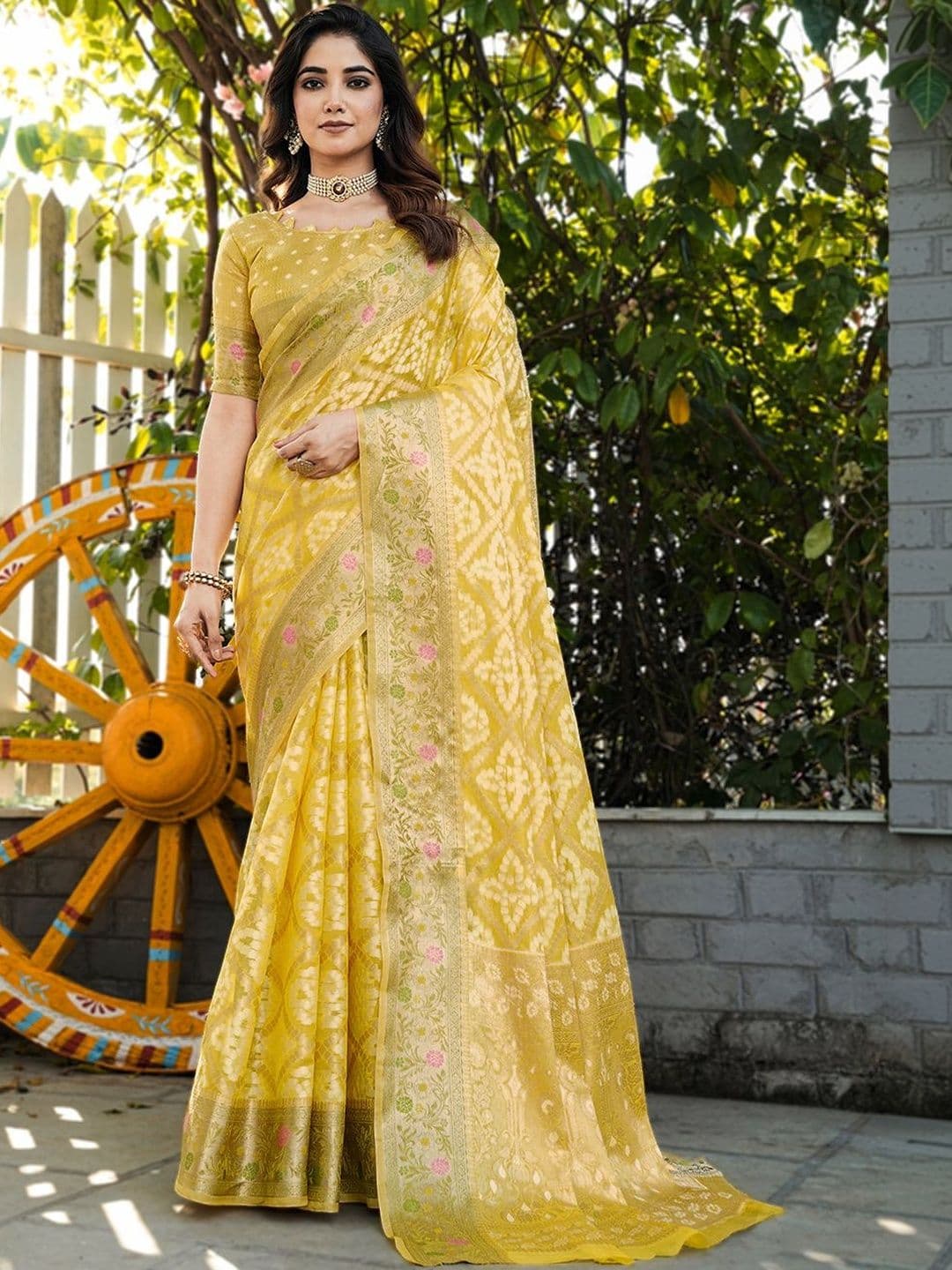 HERE&NOW Woven Design Zari Organza Patola Saree - view 1