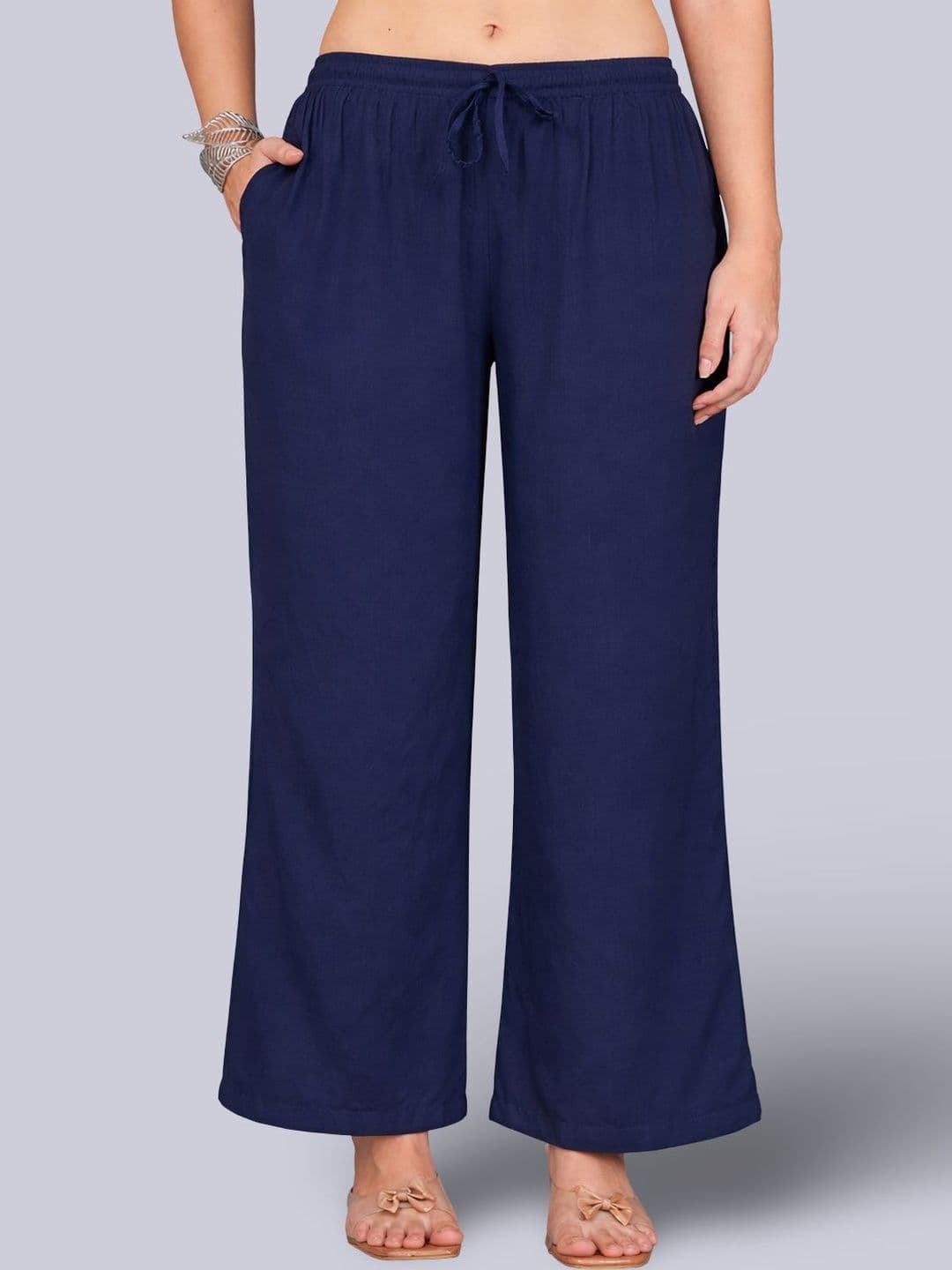 KALINI Women Flared Ethnic Palazzos - view 1