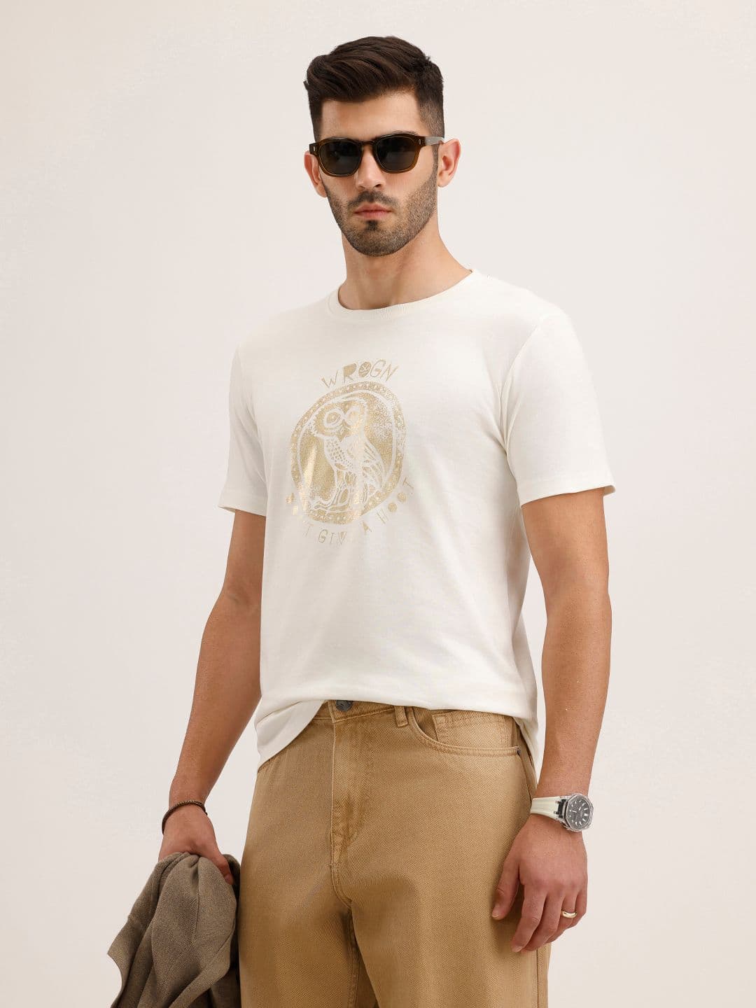 WROGN Printed Pure Cotton Slim Fit T-shirt - view 1