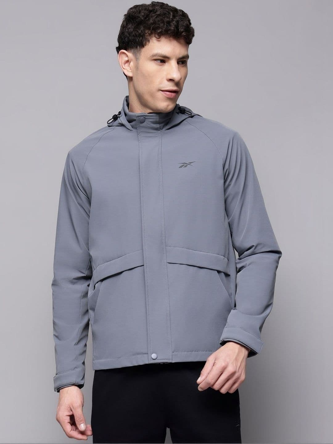 Reebok Cotton Hooded Open Front Jacket - view 1
