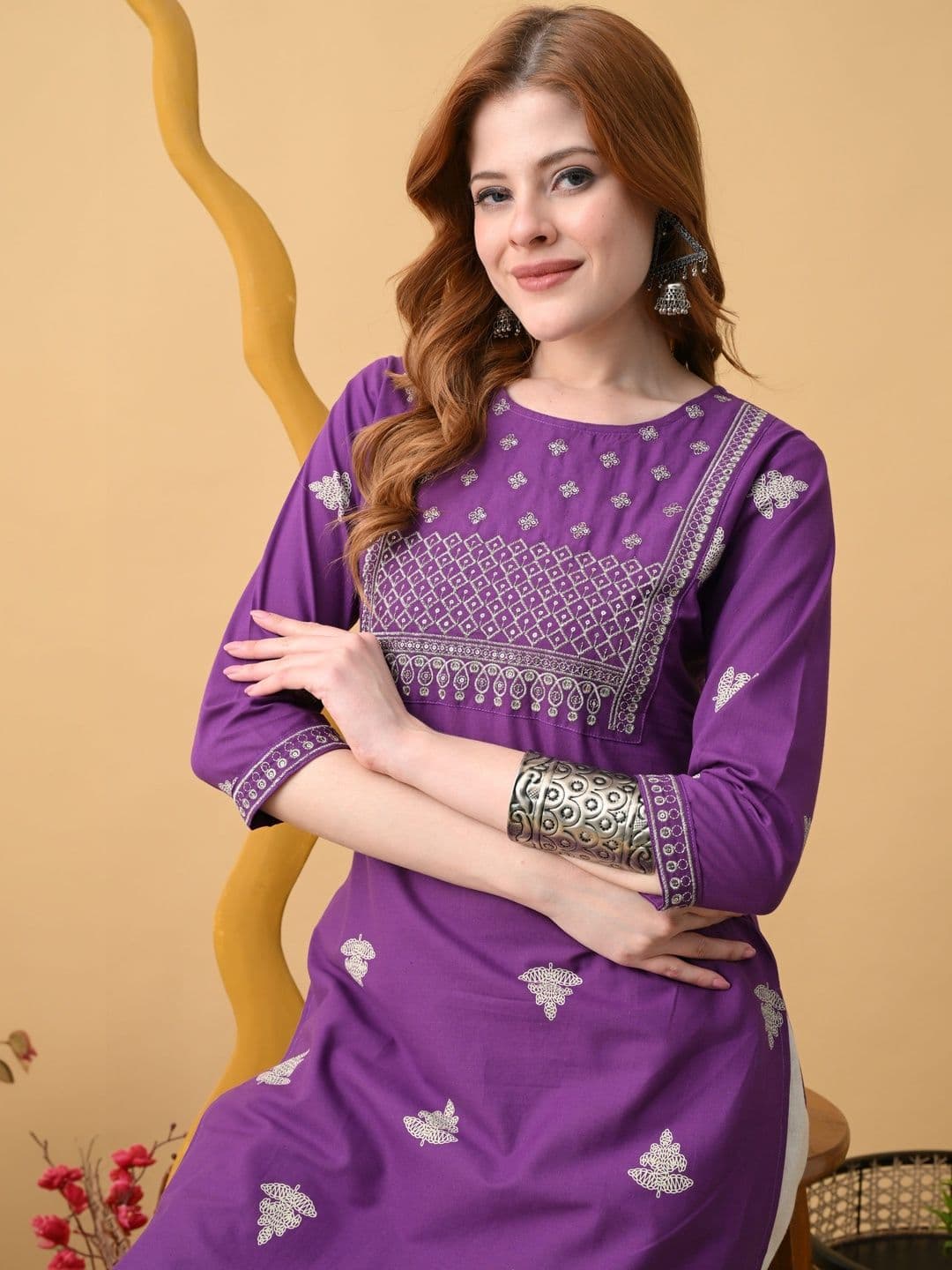 PHYSIL Women Embroidered Floral Kurta - view 1