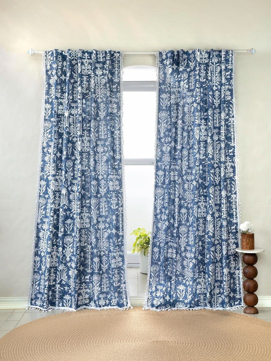 Tranquebar Home Single Panel- Cairo Cotton Window Curtain - 6 Feet - view 1