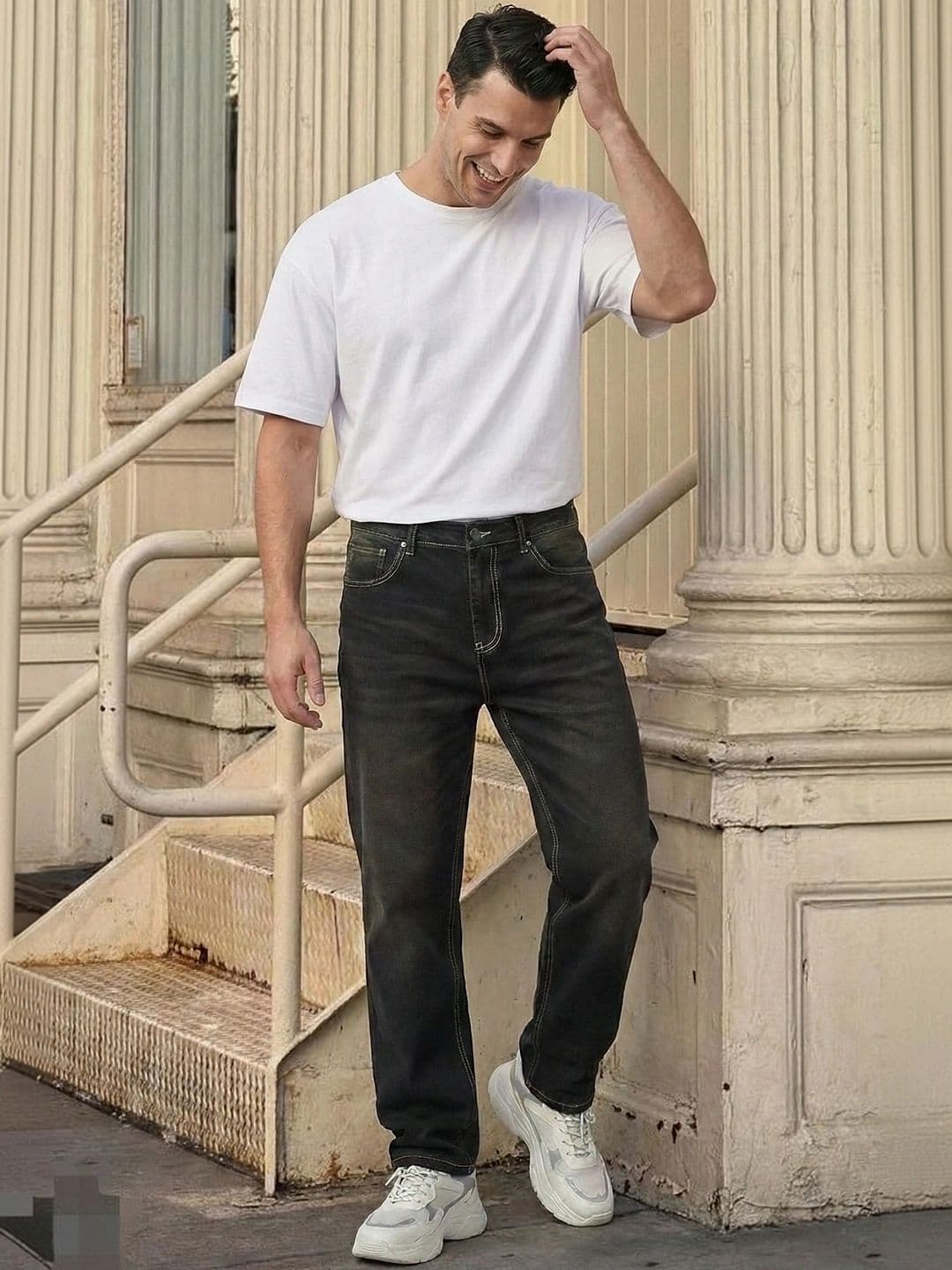 The Roadster Life Co. Men Straight Fit Light Fade Stretchable Jeans - view 1