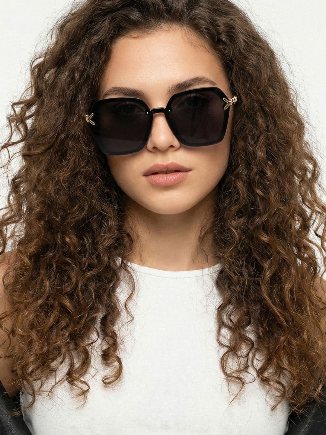 HASHTAG EYEWEAR Women Hexagonal Oversized Sunglasses With UV Protected Lens G-15062-black - view 1