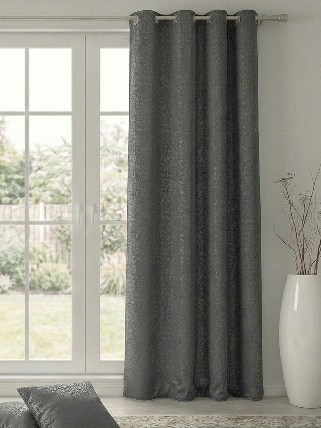 Home Spark Grey Black Out Door Curtain - view 1