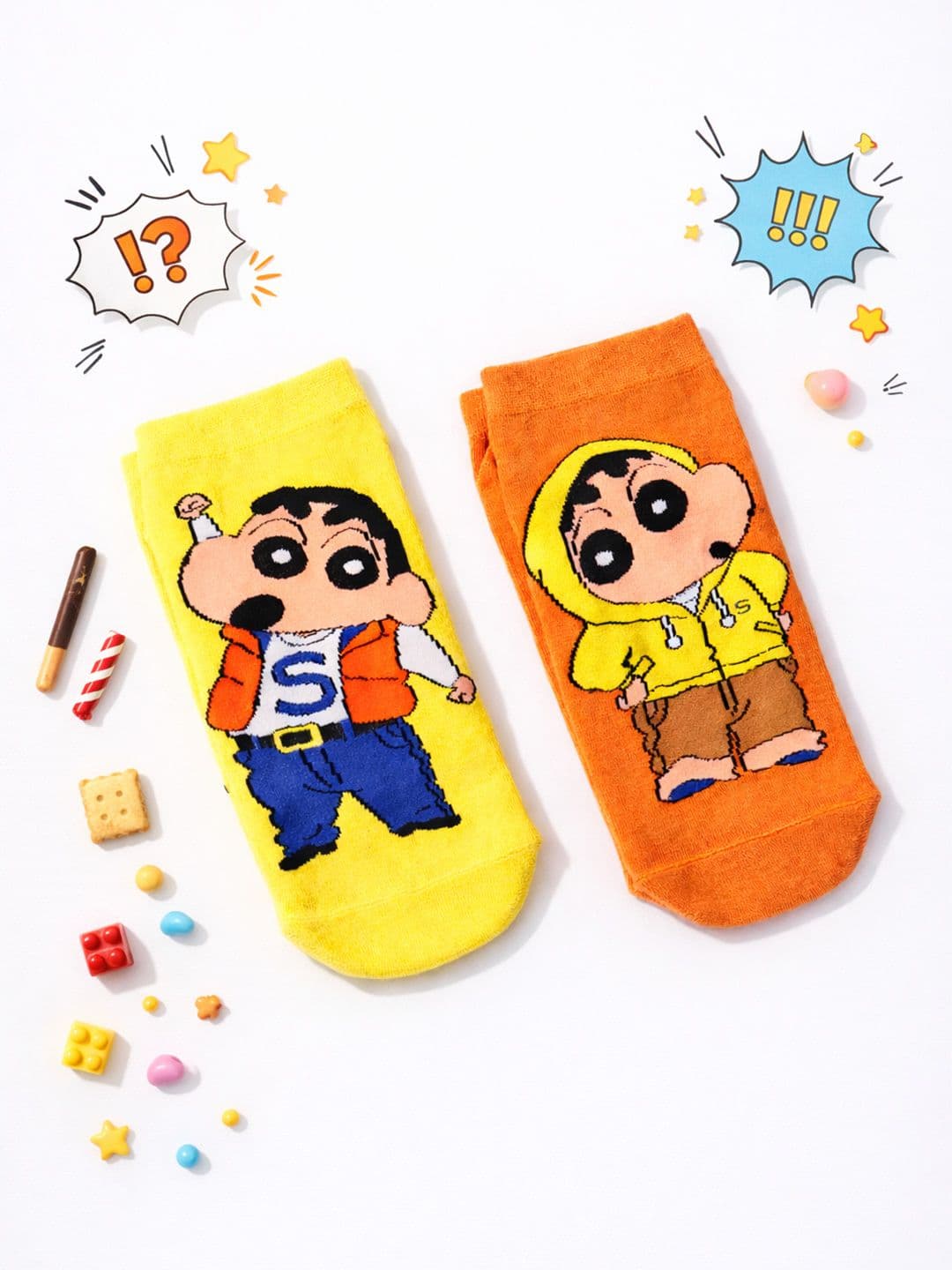 Thela Gaadi Women Pack of 2 Patterned Cotton Ankle Length Socks - view 1