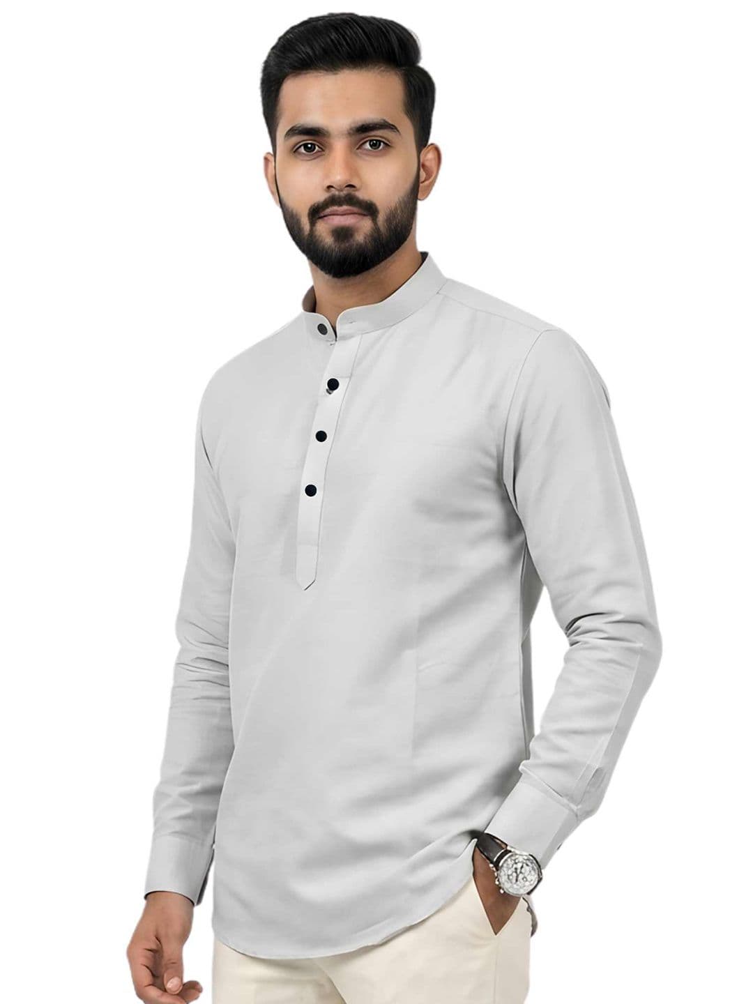 Kites Club Mandarin Collar Wrinkle Free Slim Fit Casual Shirt - view 1